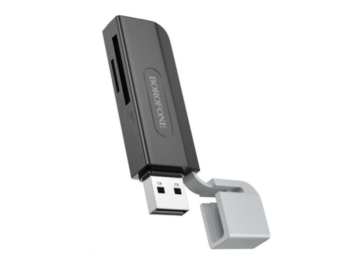 Адаптер Картридер USB Borofone DH9 Wisdom 2-in-1 (Card Reader) USB 2.0