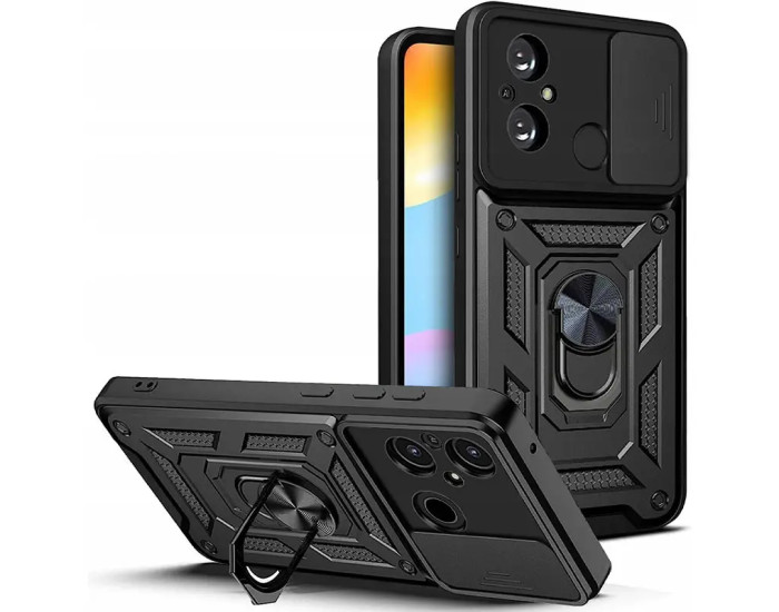 Чохол-Ударостійкий Camshield Serge Ring Xiaomi Note 12 4G (Черный/Black)