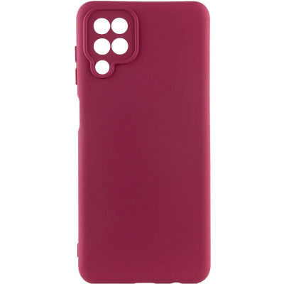 Чохол-силікон Getman Liquid Silk Full Camera Samsung Galaxy A12 / A125 / M12 (Бордовий / Marsala)