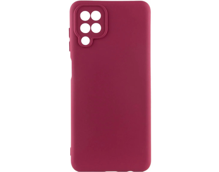 Чохол-силікон Getman Liquid Silk Full Camera Samsung Galaxy A12 / A125 / M12 (Бордовий / Marsala)