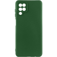 Чехол-силикон Getman Liquid Silk Full Camera Samsung Galaxy A12 / A125 / M12 (Темно-зеленый / Dark green)