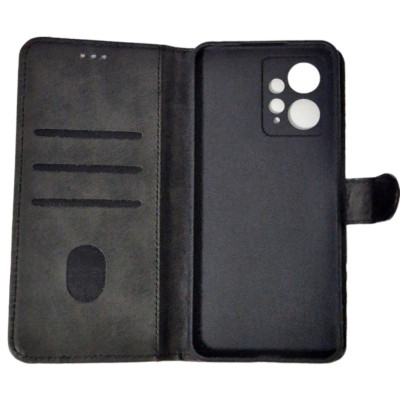 Чохол-книга Leather Folio New Xiaomi Redmi Note 12 4G (магнітна застібка) Black