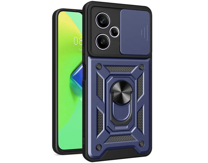 Чехол-Ударопрочный Camshield Serge Ring Xiaomi Redmi 13 4G/Poco M6 4G, синий