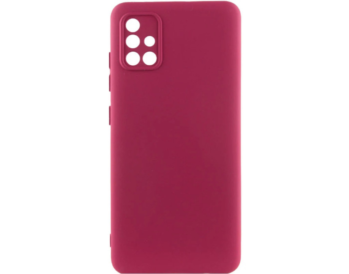 Чохол-силікон Getman Liquid Silk Full Camera Samsung Galaxy A71 (Бордовий / Marsala)