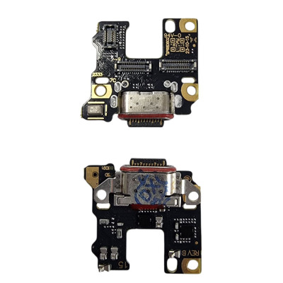 Шлейф для Motorola Moto Edge 40 Neo, конектора зарядки, мікрофона, з компонентами, High copy