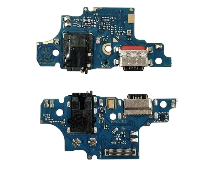 Шлейф для Motorola Moto G52, конектора зарядки, мікрофона, з компонентами, copy