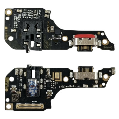 Шлейф для Motorola Moto G62, конектора зарядки, мікрофона, з компонентами, High copy