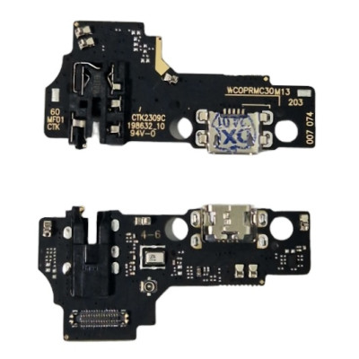 Шлейф для Realme C30, конектора зарядки з роз'ємом навушників, з мікрофоном, High copy