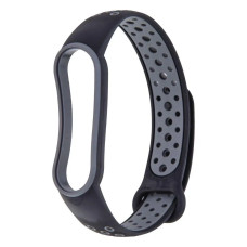 Ремешок для Xiaomi Mi Band 5/6, Nike- №12 (черно/серый)