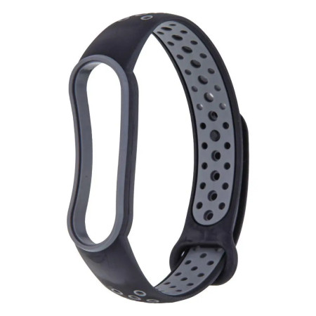 Ремешок для Xiaomi Mi Band 5/6, Nike- №12 (черно/серый)