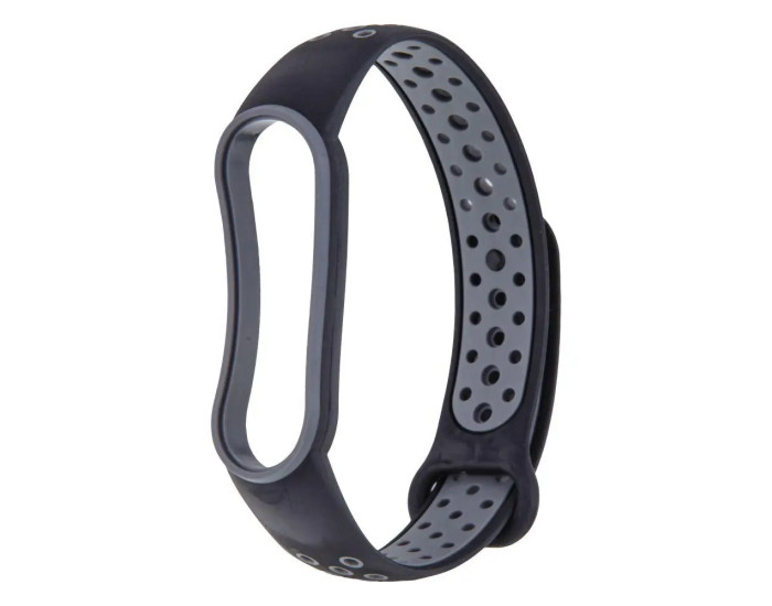 Ремешок для Xiaomi Mi Band 5/6, Nike- №12 (черно/серый)