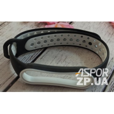 Ремешок для Xiaomi Mi Band 5/6, Nike №5 (черно/ белый)