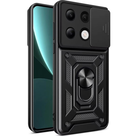 Чехол-Ударопрочный Camshield Serge Ring Xiaomi Note 13 Pro 4G / Poco M6 Pro 4G, Черный (Класс B)