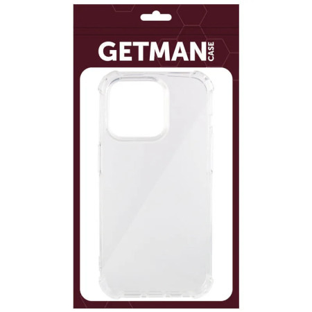 Чехол-силикон Getman Ease logo усиленные углы iPhone 15 Pro, Прозрачный (Класс B)