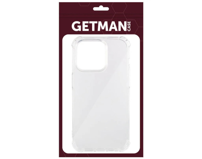 Чехол-силикон Getman Ease logo усиленные углы iPhone 15 Pro, Прозрачный
