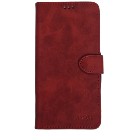 Чехол-книга Leather Folio New Samsung A35 (магнитная застежка) красный