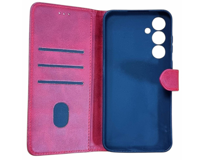 Чохол-книга Leather Folio New Samsung A35 (магнітна застібка) червоний