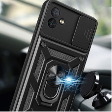 Чехол-Ударопрочный Camshield Serge Ring Camo Samsung Galaxy A04 (Черный / Black)