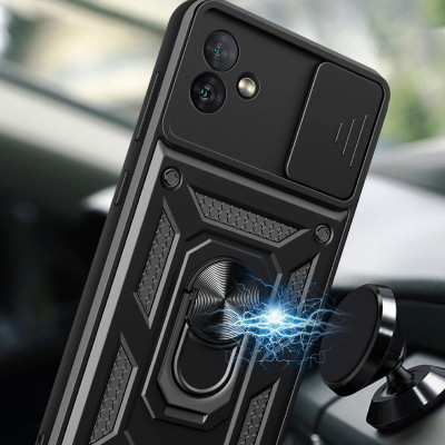 Чехол-Ударопрочный Camshield Serge Ring Camo Samsung Galaxy A04 (Черный / Black)