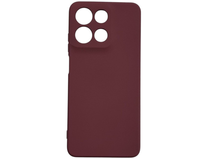 Чохол-силікон GETMAN Liquid Silk Full Camera для Motorola Moto G15 4G, (марсала)