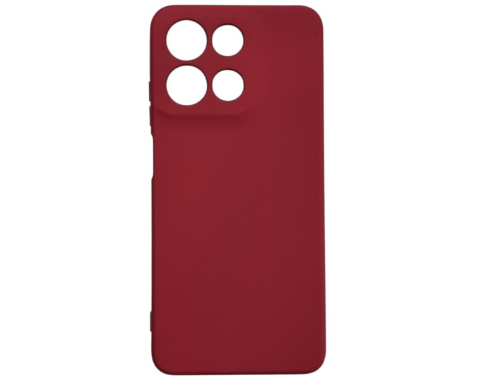 Чохол-силікон GETMAN Liquid Silk Full Camera для Motorola Moto G15 4G, (Темно-червоний)
