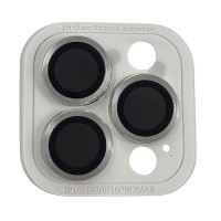 Защитное стекло Metal Classic на камеру iPhone 16 Pro /16 Pro Max (Серебряный / Silver)