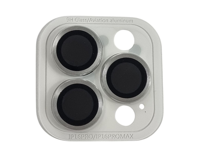 Защитное стекло Metal Classic на камеру iPhone 16 Pro /16 Pro Max (Серебряный / Silver)