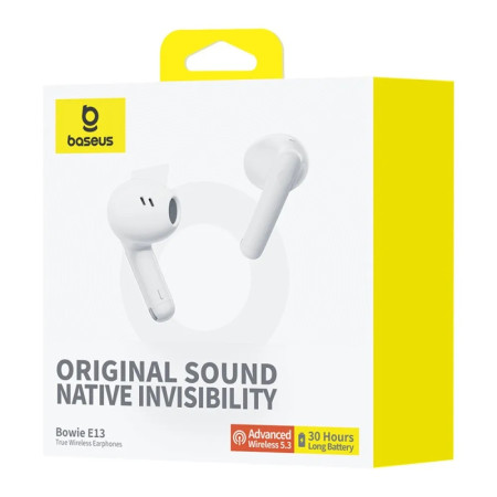Беспроводные наушники Bluetooth Baseus Bowie E13 True Wireless Earphones (A00059701217-Z1) (Белый / White)