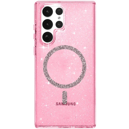Чехол-силикон Eclipse Sparkle with MagSafe Samsung S24 Ultra Розовый