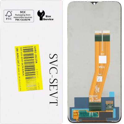 Дисплей з сенсорним екраном (модуль) Samsung A042F A04e, чорний. сервісна упаковка, оригінал