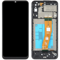 Дисплей з сенсорним екраном (модуль) Samsung A042F A04e, чорний з рамкою. оригінал