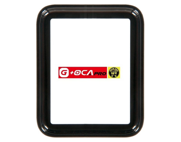 Стекло фронтальное c OCA-пленкой Apple Watch 2 42mm/ Apple Watch 3 42mm, черное, оригинал PRC G+OCA PRo