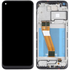 Дисплей з сенсорним екраном (модуль) Nokia 3.4/5.4 чорний з рамкою, оригінал
