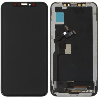 Дисплей с сенсорным экраном (модуль) iPhone X, черный, переклейка (Класс А)