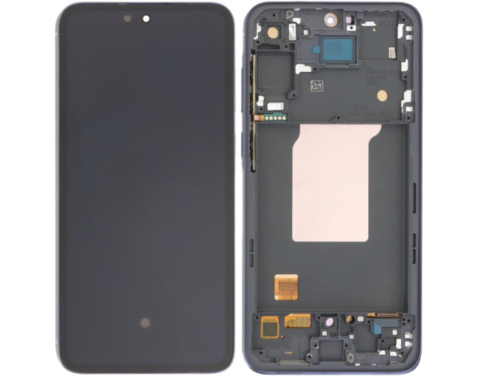 Дисплей с сенсорным экраном (модуль) Samsung A556 Galaxy A55, черный с рамкой Blue Navy, OLED