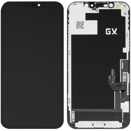 Дисплей с сенсорным экраном (модуль) iPhone 12, iPhone 12 Pro, черный, OLED, OEM Hard GX (Класс А)
