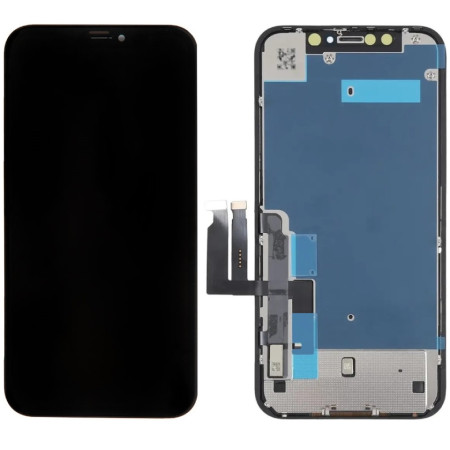 Дисплей с сенсорным экраном (модуль) iPhone XR, черный, переклейка   (Класс B)