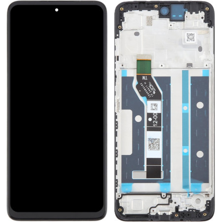 Дисплей с сенсорным экраном (модуль) Motorola XT2523-3 Moto G05 /XT2521-3 Moto G15 /XT2523-6 Moto E15, черный, с рамкой, оригинал