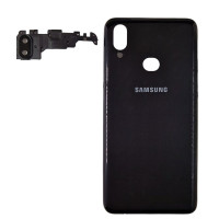 Задняя панель корпуса для Samsung A107F/DS Galaxy A10s, черная со стеклом камеры (Класс А)