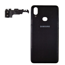 Задняя панель корпуса для Samsung A107F/DS Galaxy A10s, черная со стеклом камеры (Класс B)
