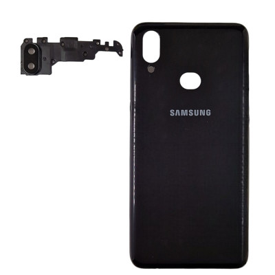 Задня панель корпуси для Samsung A107F/DS Galaxy A10s, чорна з склом камери