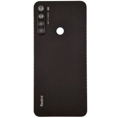 Задня кришка для Xiaomi Redmi Note 8, чорна, з склом камери