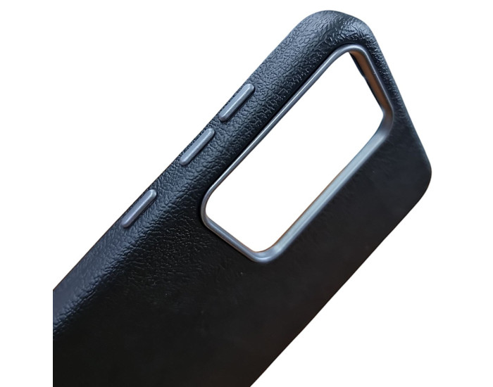 Чехол-силикон Leather Case Metal Buttons Samsung A06 черный