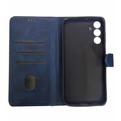 Чохол-книга Leather Folio New Samsung A155 Galaxy A15 4G Blue (магнітна застібка)
