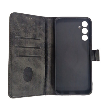 Чохол-книга Leather Folio New Samsung A155 Galaxy A15 4G Black (магнітна застібка)