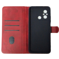 Чохол-книга Leather Folio New Xiaomi Redmi 12C (магнітна застібка) червоний