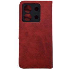 Чохол-книга Leather Folio New Xiaomi Redmi Note 13 Pro 4G / Poco M6 Pro 4G / Redmi Note 14s (магнітна застібка) Red