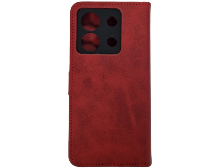 Чохол-книга Leather Folio New Xiaomi Redmi Note 13 Pro 4G / Poco M6 Pro 4G / Redmi Note 14s (магнітна застібка) Red