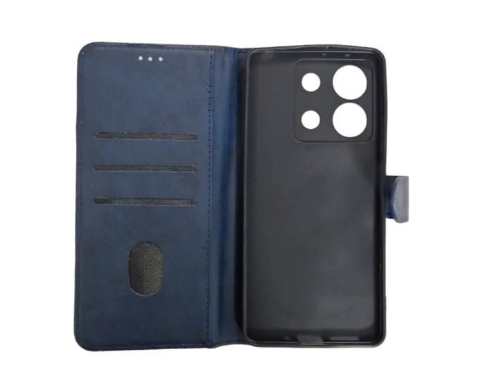 Чохол-книга Leather Folio New Xiaomi Redmi Note 13 Pro 5G / Poco X6 (магнітна застібка) Blue