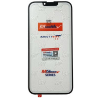 Скло фронтальне c OCA-пленкой iPhone 16 Pro, чорне, з олеофобним покриттям, з сіткою динаміка оригінал, Musttby